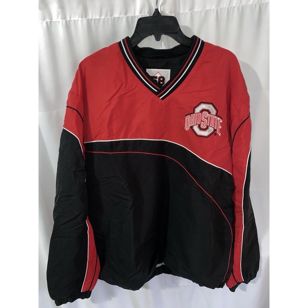 Vtg Ohio State Buckeyes‎ Windbreaker Pullover Jacket 58 Sports Mens XXL